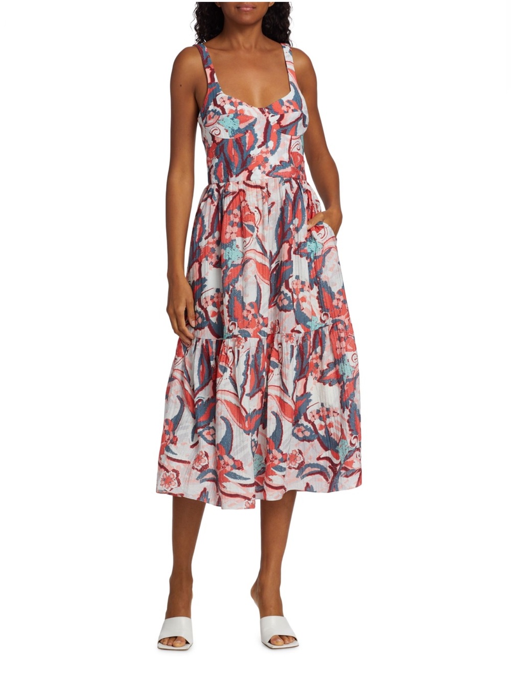 Atelier 17.56 Belen Floral Single-Tiered Midi Skirt Dress